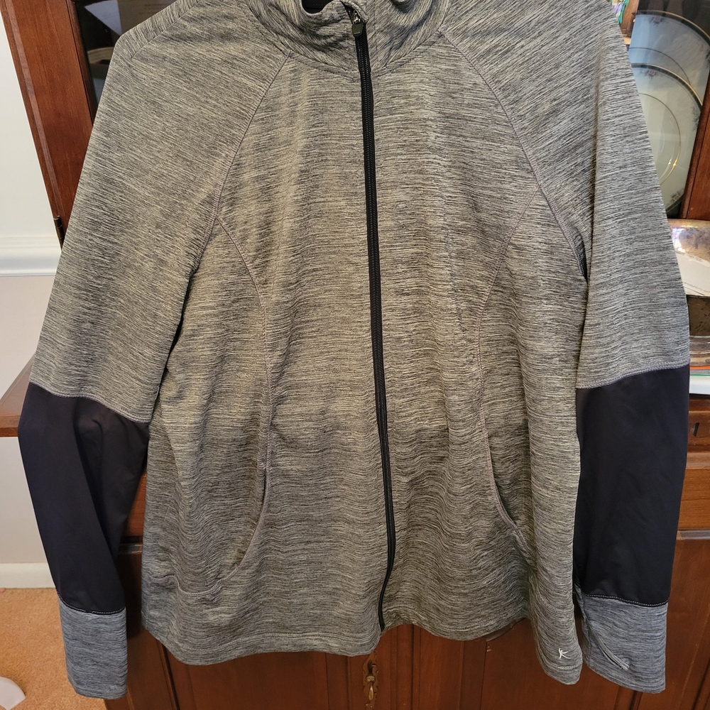 Danskin Women's Heather Gray and Black Jacket